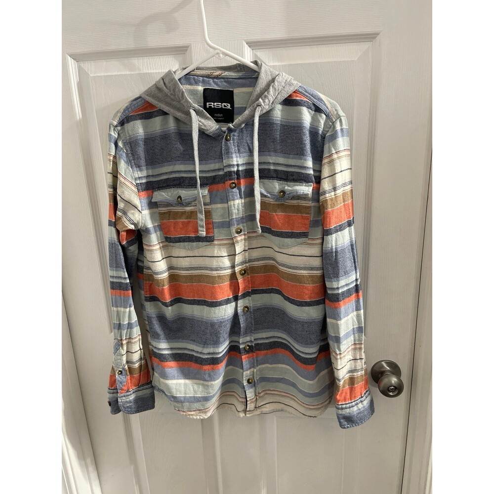 RSQ Hooded Flannel Shirt Size M